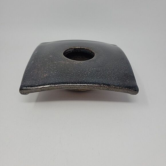 Hand Made Pottery Flower Frog Square 7" x 7" Brown w Spikes - Picture 3 of 12